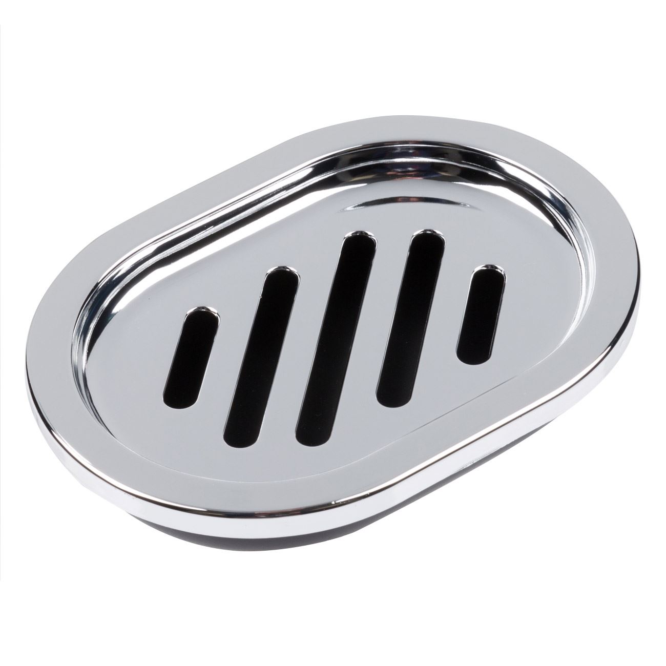 Savoniera, 13x9.5x2.5 cm, Negru/Argintiu