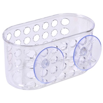 Suport Zola®, transparent de plastic cu ventuze, 16x8 cm Suport Zola®, transparent de plastic cu ventuze, 16x8 cm