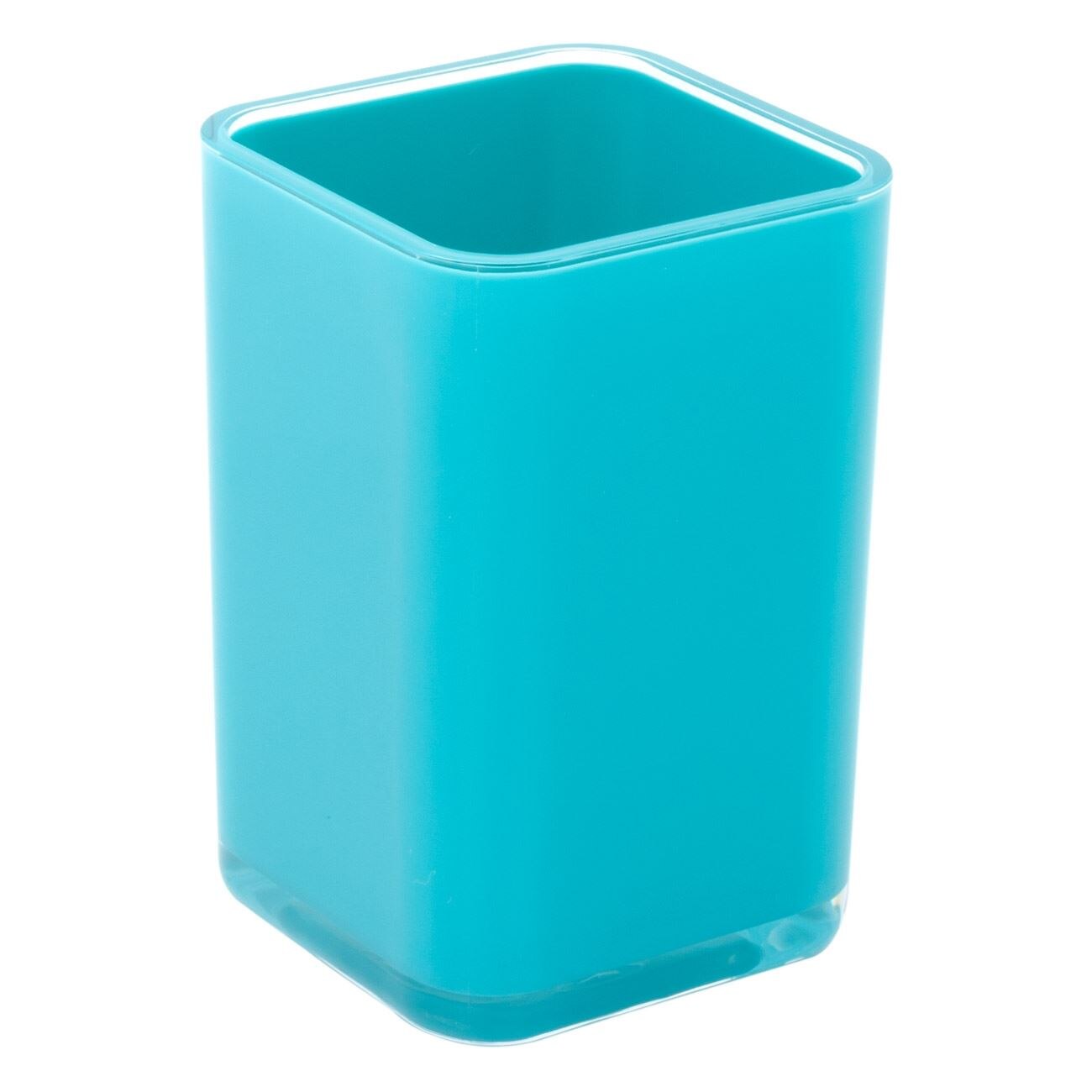 Suport periuta de dinti, Zola, albastru, 6,5x6,5x10 cm