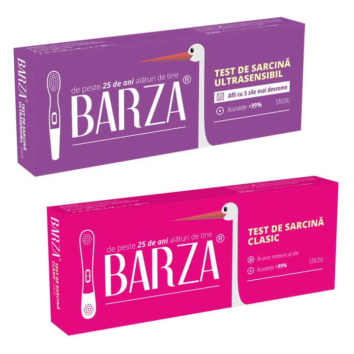 Pachet Test de sarcina BARZA Ultrasensibil Stilou si Test de sarcina Clasic Stilou