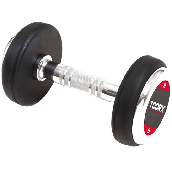 Gantera profesionala cromata Toorx, cauciuc, 6 Kg