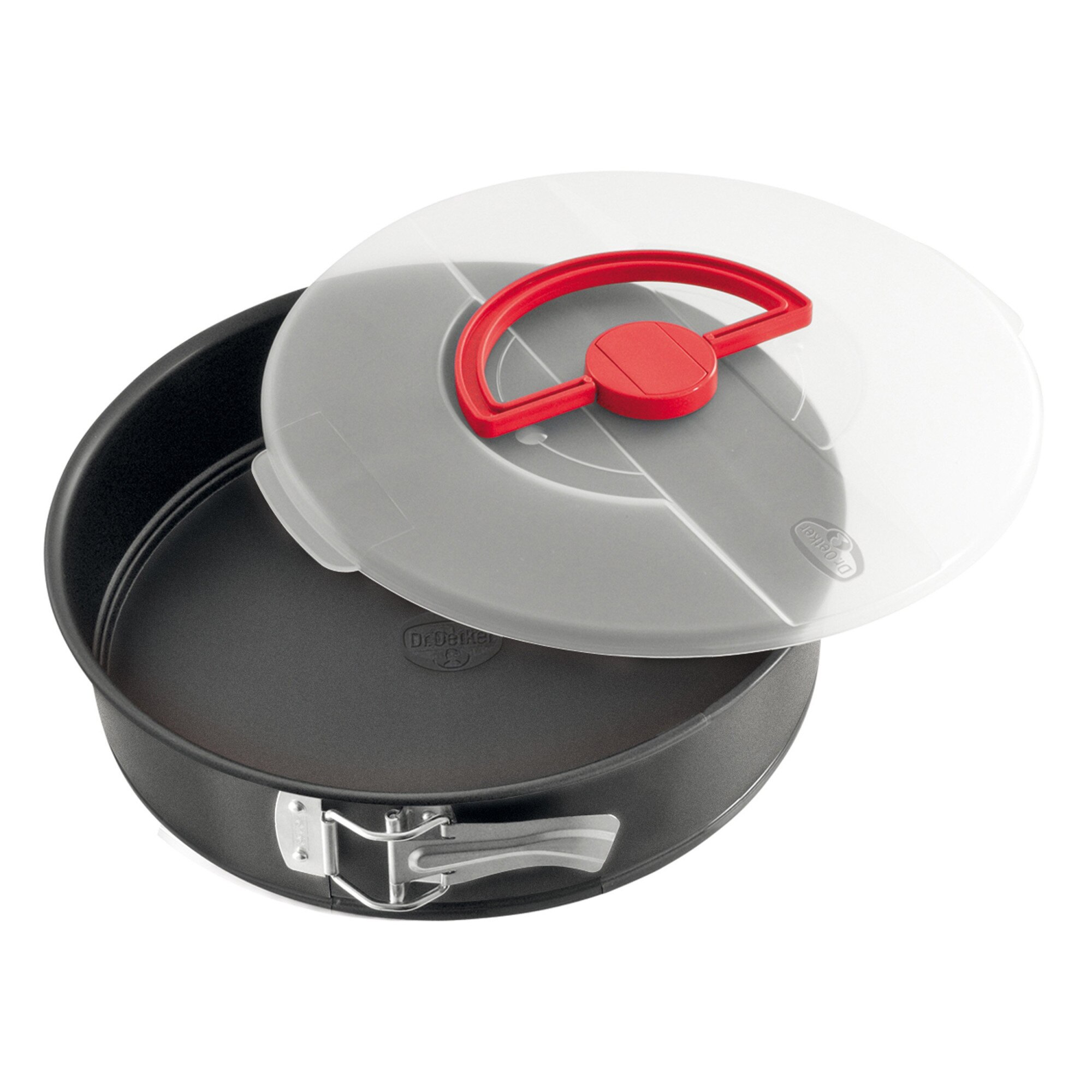 Forma pentru tort cu baza detasabila si capac de tranport Dr. Oetker Bake&Go, 26 cm