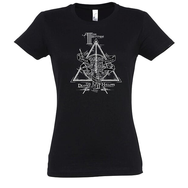 Tricou femei- Harry Potter -Deathly Hallow 004 - negru L