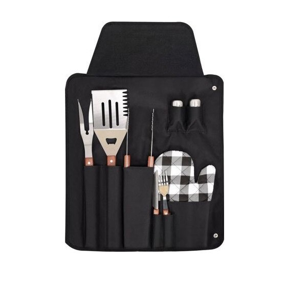 Sort pentru grill cu accesorii, 8 piese, Toya
