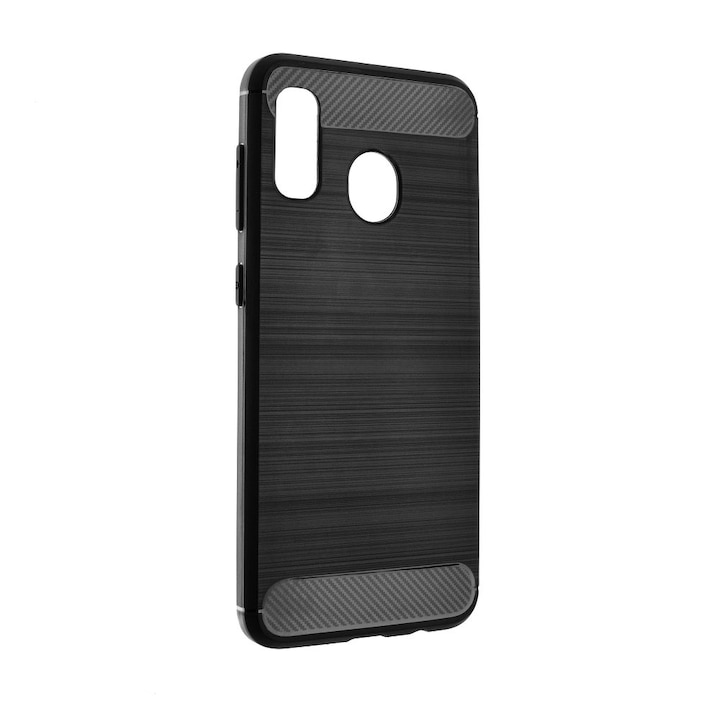 Предпазен гръб Forcell Carbon Case за Samsung Galaxy A20/A30, Черен