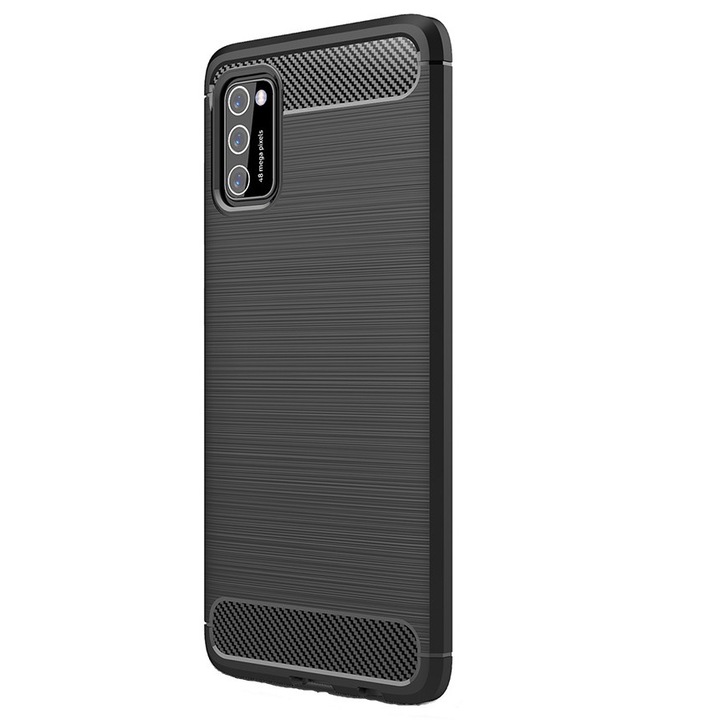 Предпазен гръб Forcell Carbon Case за Samsung Galaxy A41, Черен