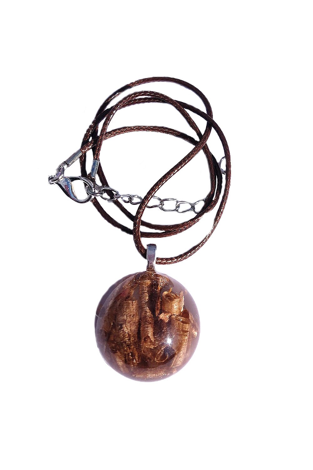 Colier unicat, Delirium, maro, aschii lemn de nuc, lucru manual