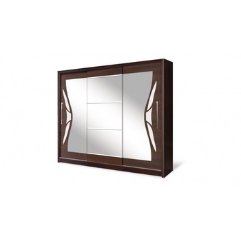 Dulap cu usi glisante si oglinda CB, 240 x 216 x 58 cm, Wenge, D07-24 Dulap cu usi glisante si oglinda CB, 240 x 216 x 58 cm, Wenge, D07-24