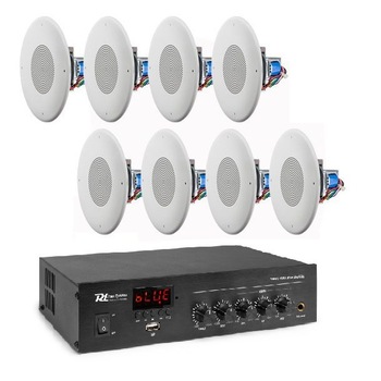 Sistem audio ambiental Bluetooth JBL 8 x boxe incastrabile , un amplificator, Alb, 100m cablu Sistem audio ambiental Bluetooth JBL 8 x boxe incastrabile , un amplificator, Alb, 100m cablu