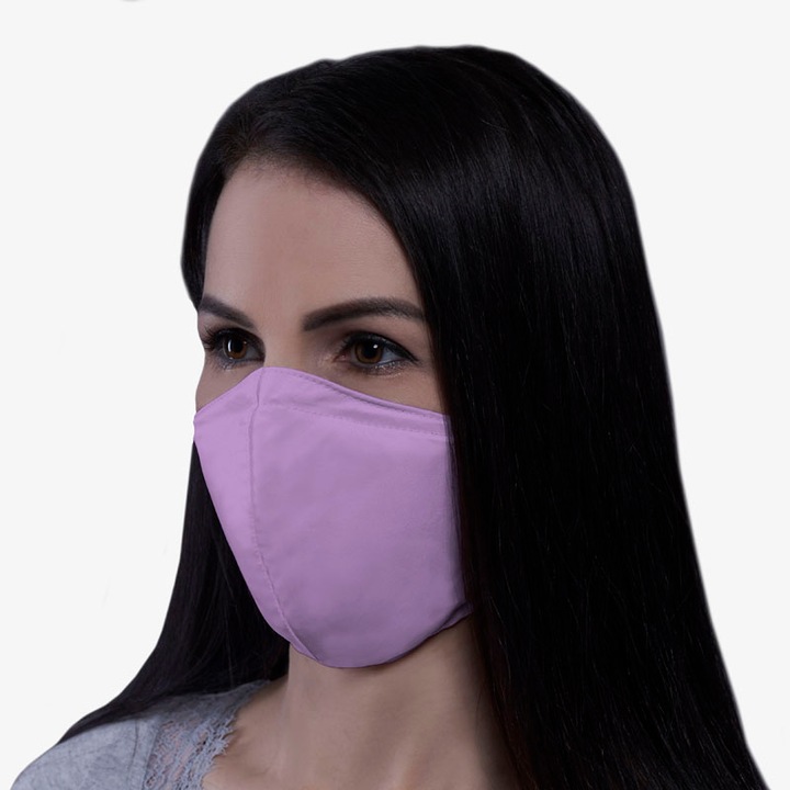 Be Happy Szájmaszk, 3 Rétegű, Mosható, Vasalható, Fertőtleníthető, Állítható Pánttal, Pasztell pink