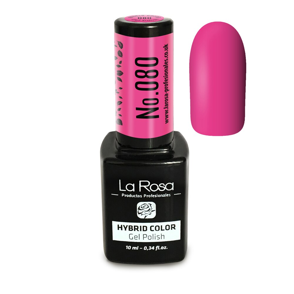 Gel UV La Rosa, Color, No. 080, Roz inchis, 10 ml