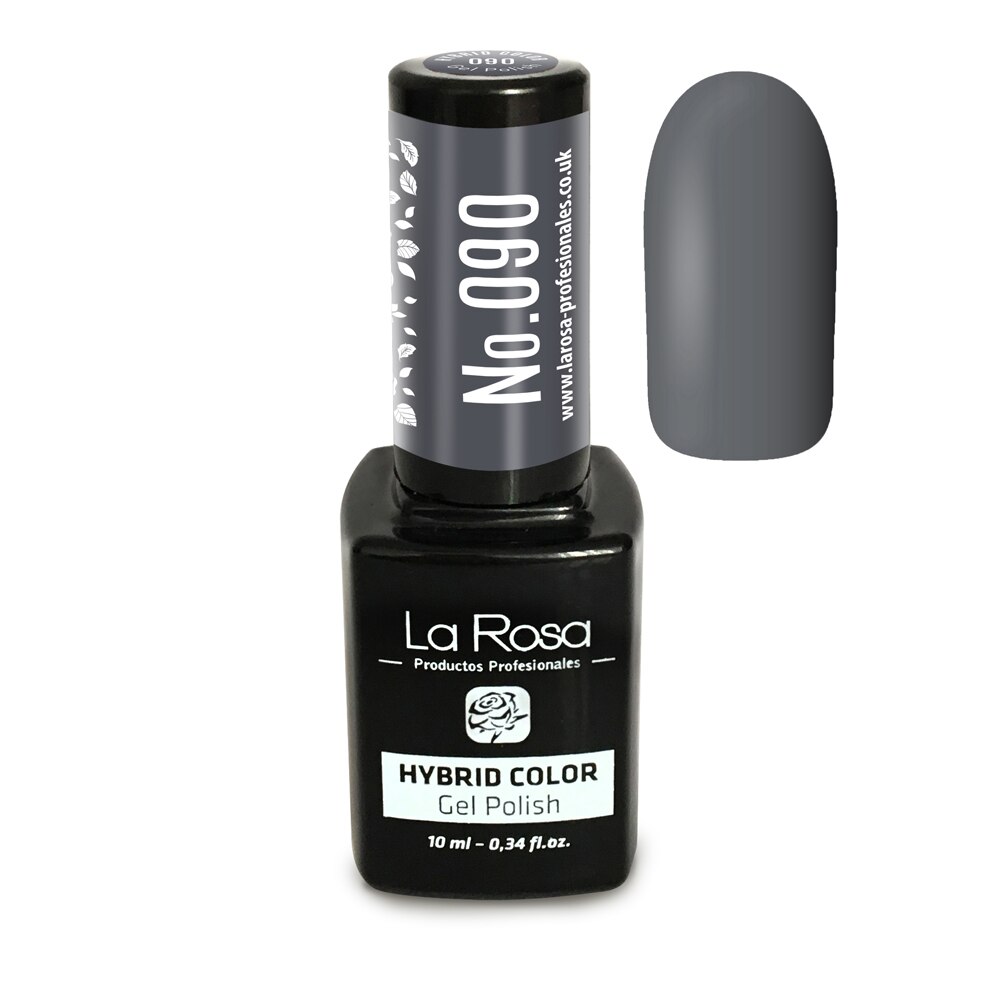 Gel UV La Rosa, Color, No. 090, Gri inchis, 10 ml