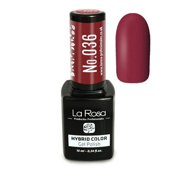 Gel UV La Rosa, Color, No. 036, Grena, cu gloss, 10 ml Gel UV La Rosa, Color, No. 036, Grena, cu gloss, 10 ml