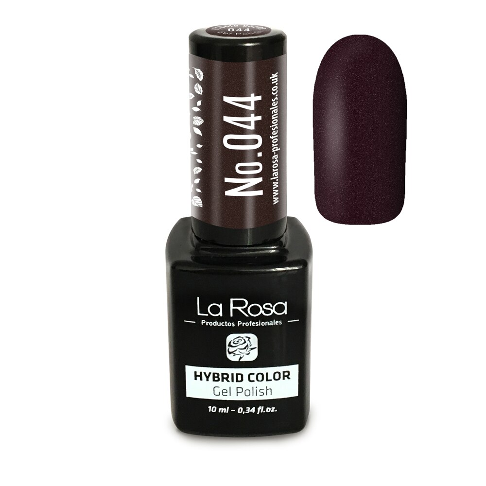 Gel UV La Rosa, Color, No. 044, Maro inchis, cu gloss, 10 ml