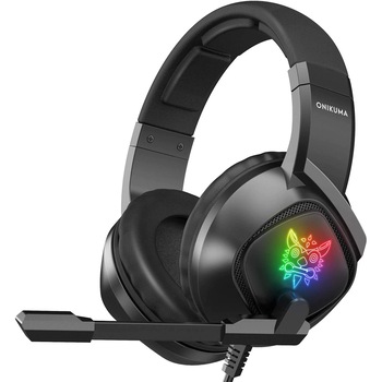 Casti gaming stereo Onikuma K19 negru, led multicolor, tribal Casti gaming stereo Onikuma K19 negru, led multicolor, tribal