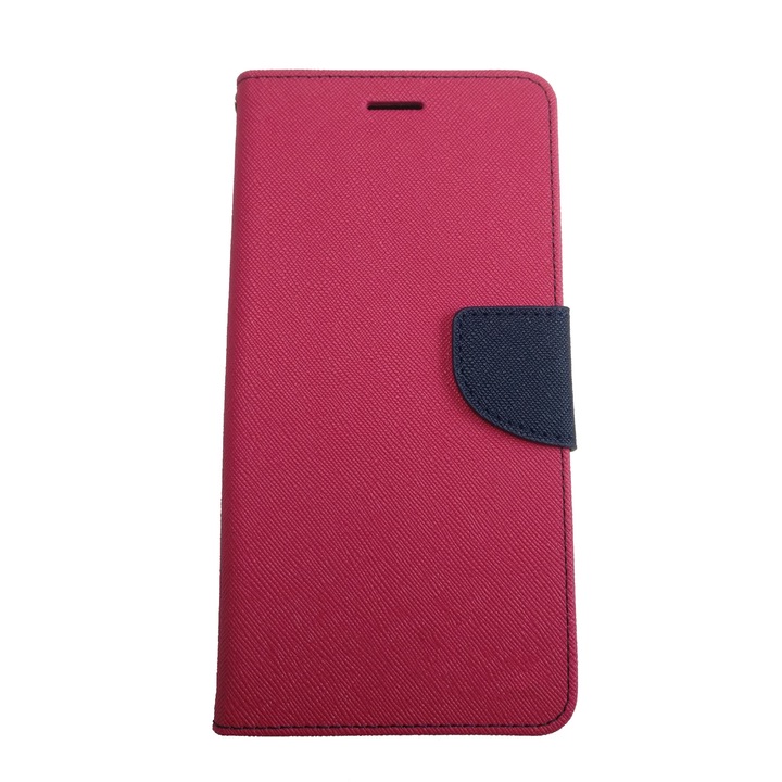 Husa compatibila cu Huawei P20, tip toc, doua culori, Roz Bonbon, Albastru