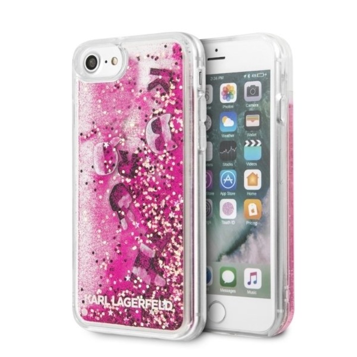 Husa pentru iPhone SE 2020 / iPhone 7 / iPhone 8 Karl Lagerfeld Glitter Floatting Charms Pink