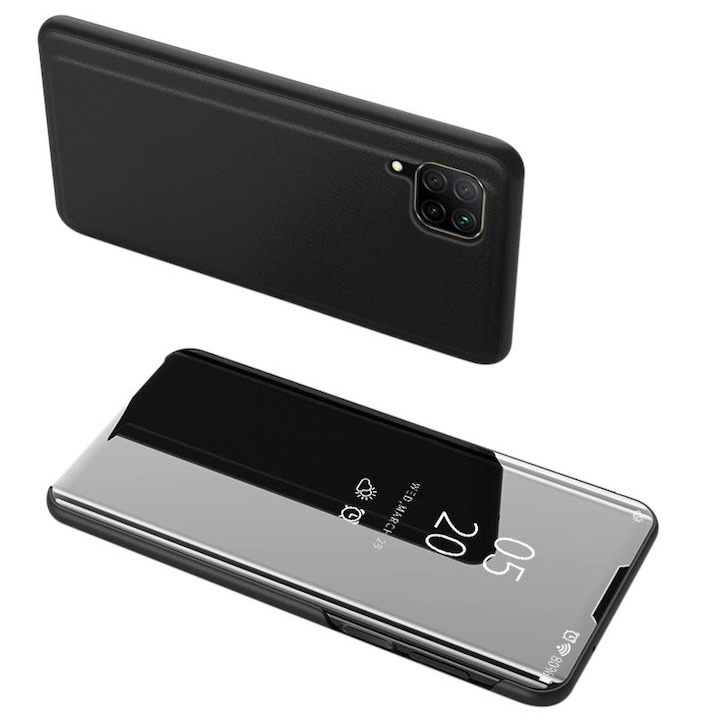 Калъф за телефон Clear View Case за Huawei P40 Lite/Nova 7i/Nova 6 SE, черен