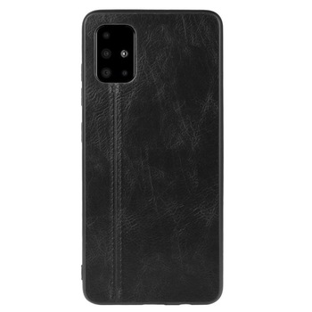 Husa Hibrida Samsung Galaxy A51 model Leather Coated, Antisoc Negru Husa Hibrida Samsung Galaxy A51 model Leather Coated, Antisoc Negru