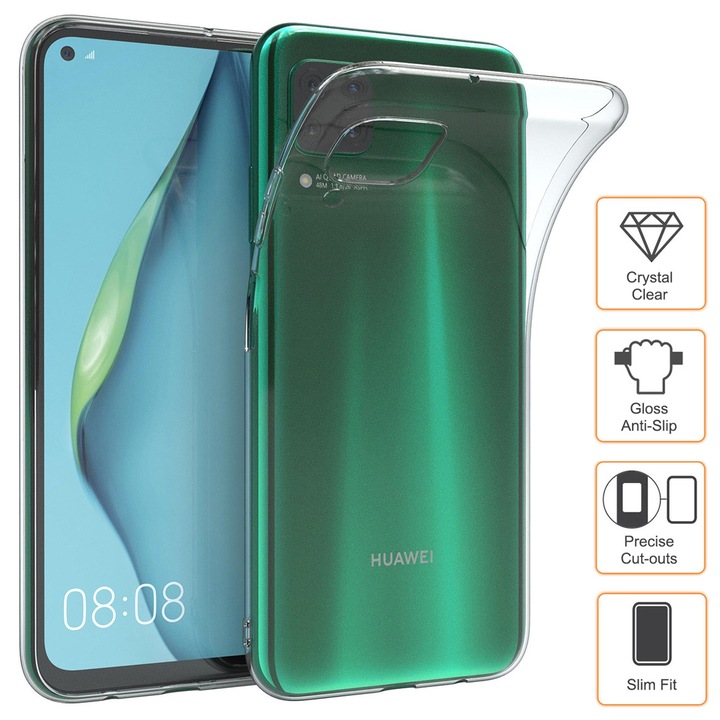 Husa Huawei P40 Lite - silicon jelly, clear, ultraslim iShield Protect - Transparenta