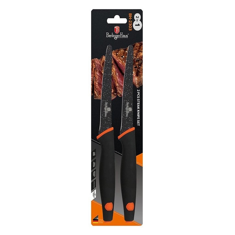 Set 2 cutite Steak Inox marmorate Berlinger Haus Black and Orange