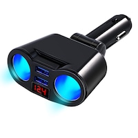 Incarcator auto / camion ITech-maLL, 12V / 24V cu doua iesiri USB 3.1A si bricheta auto extindere 2 buc. cu iluminare LED