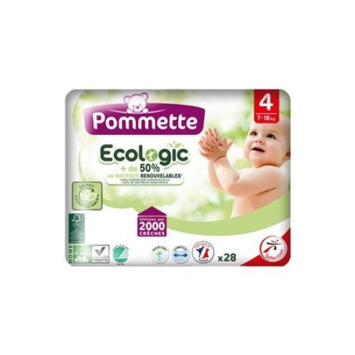 Scutece copii Pommette Ecologic Nr 4 Maxi 7-18 kg 28 buc