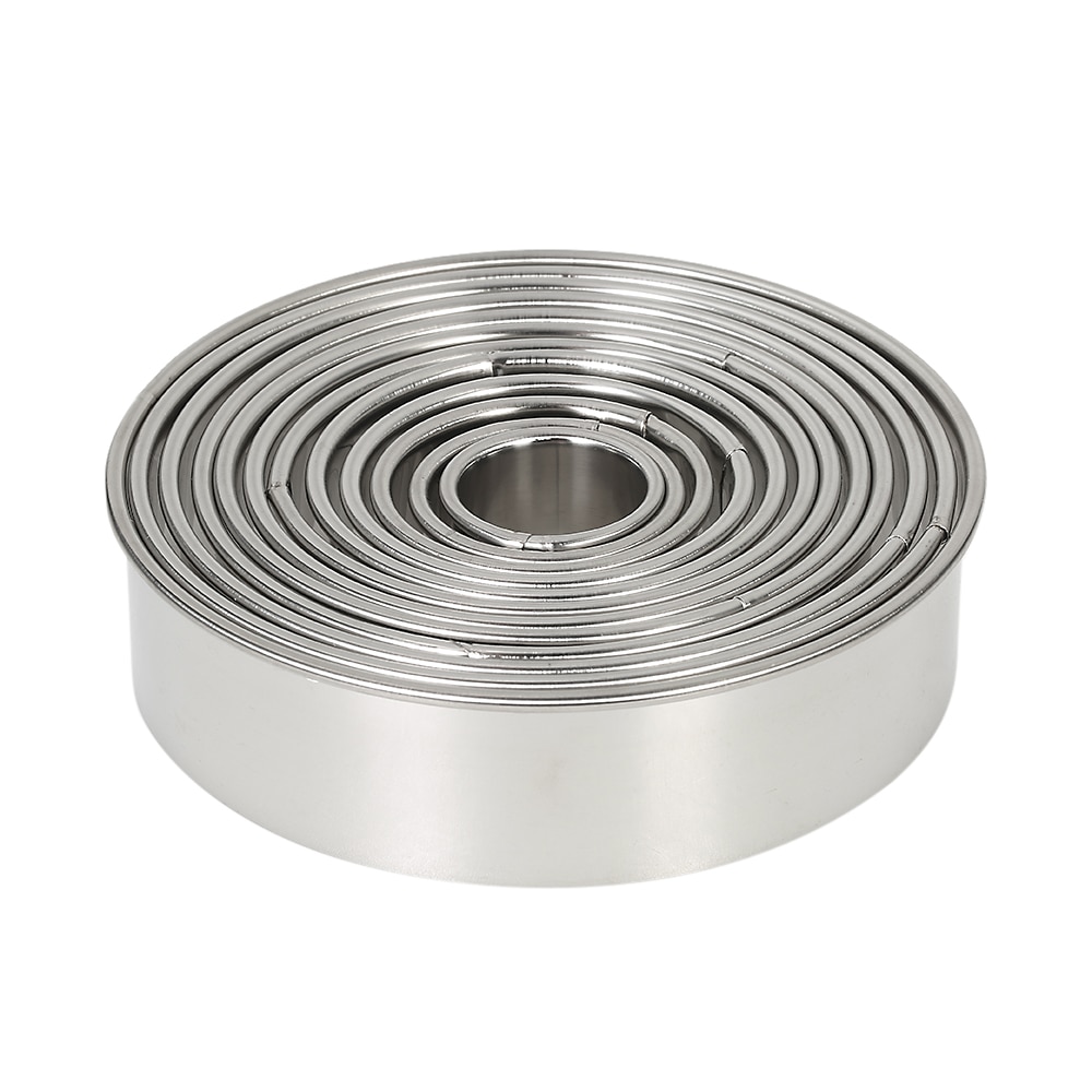 Set 12 forme pentru prajituri, Otel inoxidabil, Argintiu