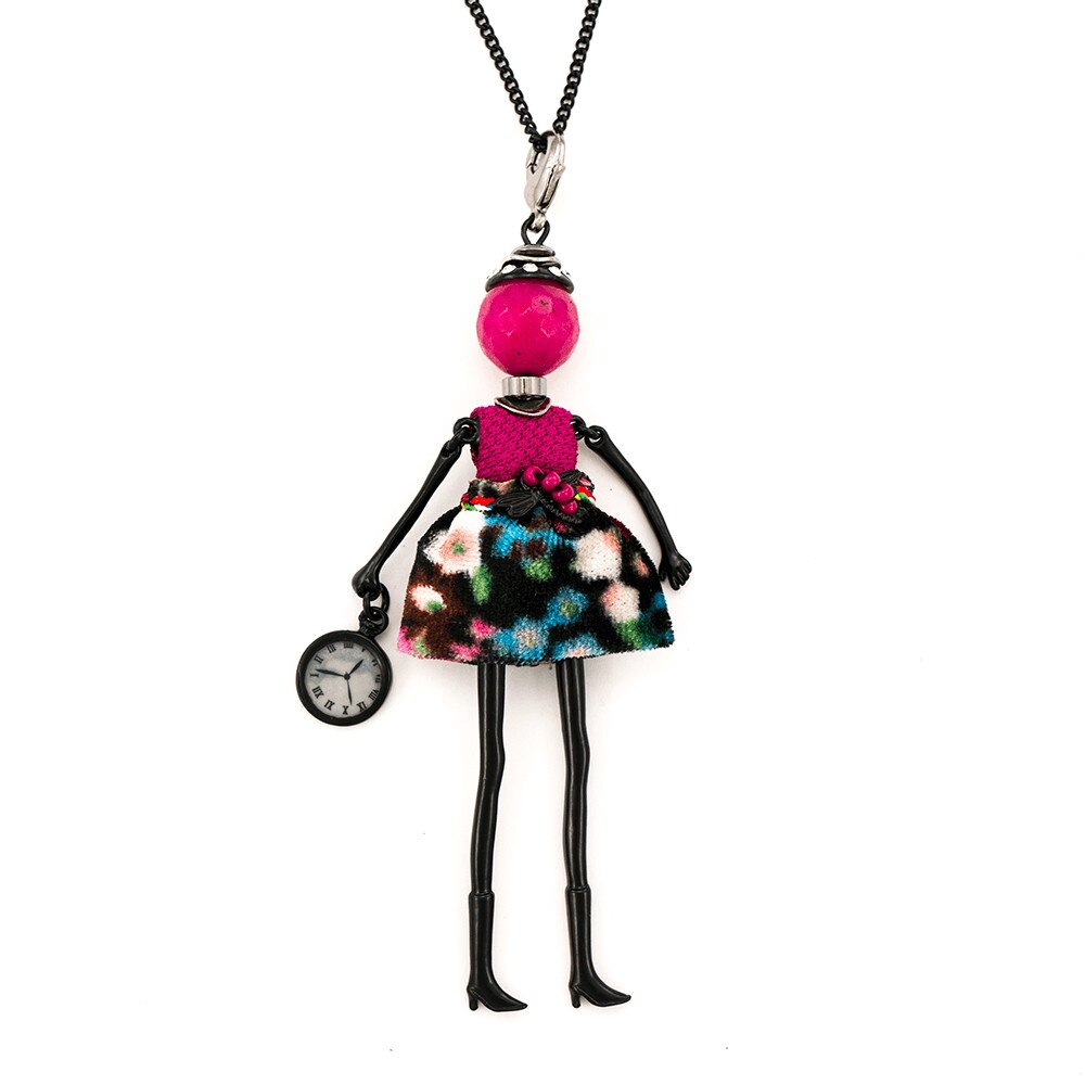 Pandantiv cu lant Bambola in Stile Sao Paolo-Ciclamen, Haute Couture Style by Roxannes - Bambole Milanesi, Ciclamen 42455-Ciclamen