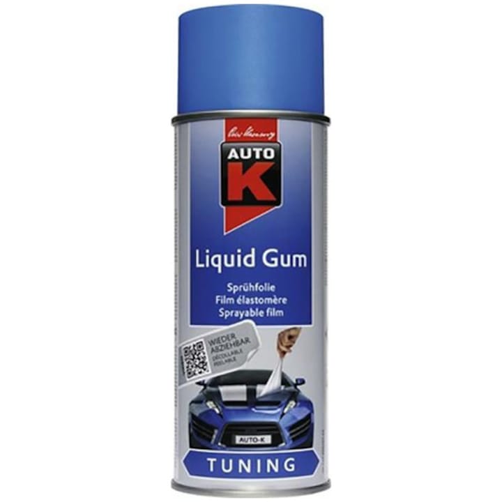 Auto-K Liquid Gum gumi festék spray, Eltávolítható, 400 ml, Kék