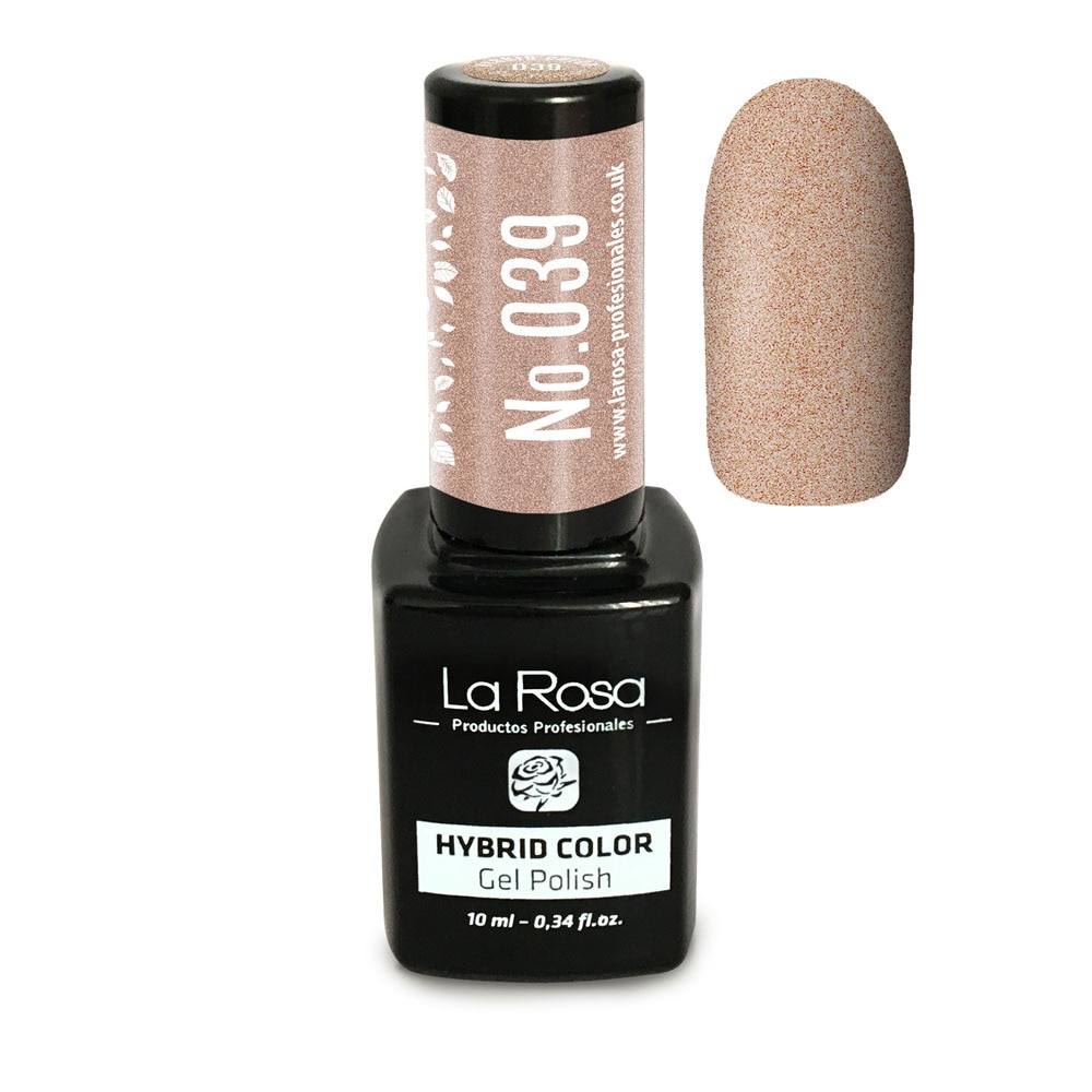 Gel UV La Rosa, Color, No. 039, Auriu stins, cu gloss, 10 ml