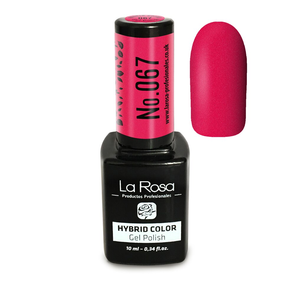 Gel UV La Rosa, Color, No. 067, Red-raspberry, cu sclipici, 10 ml