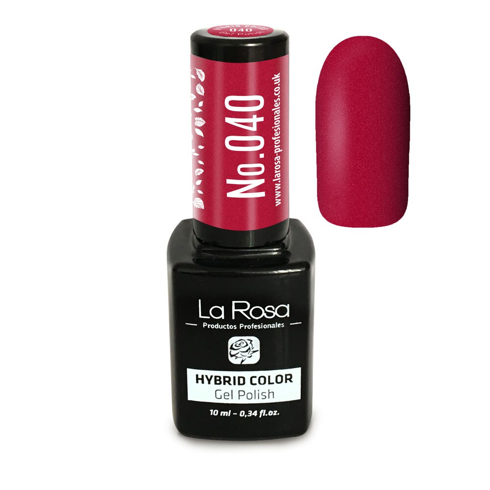 Gel UV La Rosa, Color, No. 040, Rosu crud , 10 ml
