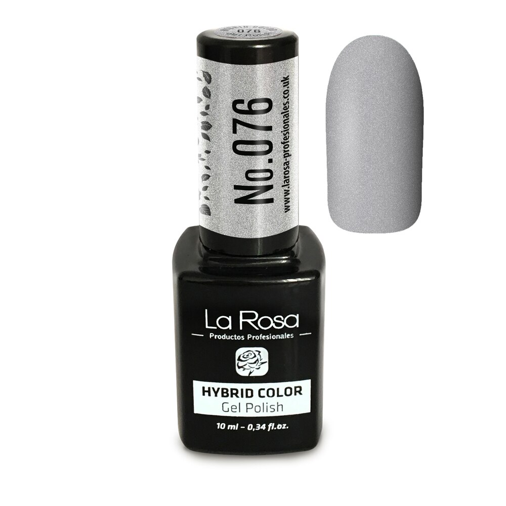Gel UV La Rosa, Color, No. 076, Argintiu sidefat , 10 ml