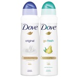 Комплект Dove: Дезодорант спрей Original, 150 мл + Дезодорант спрей Go Fresh, 150 мл