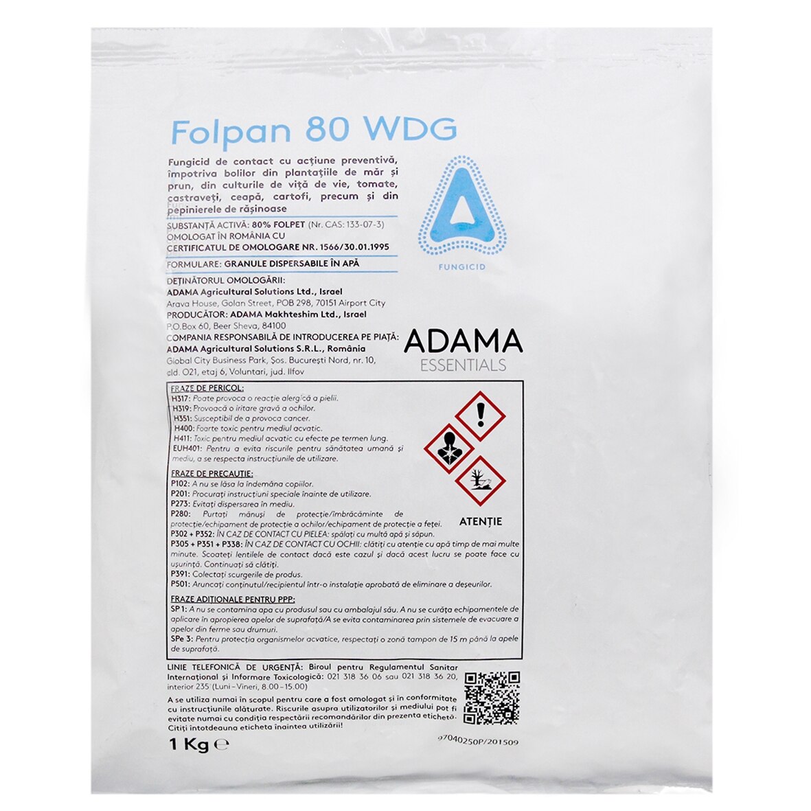 Fungicid Folpan 80 WDG, 1 kg