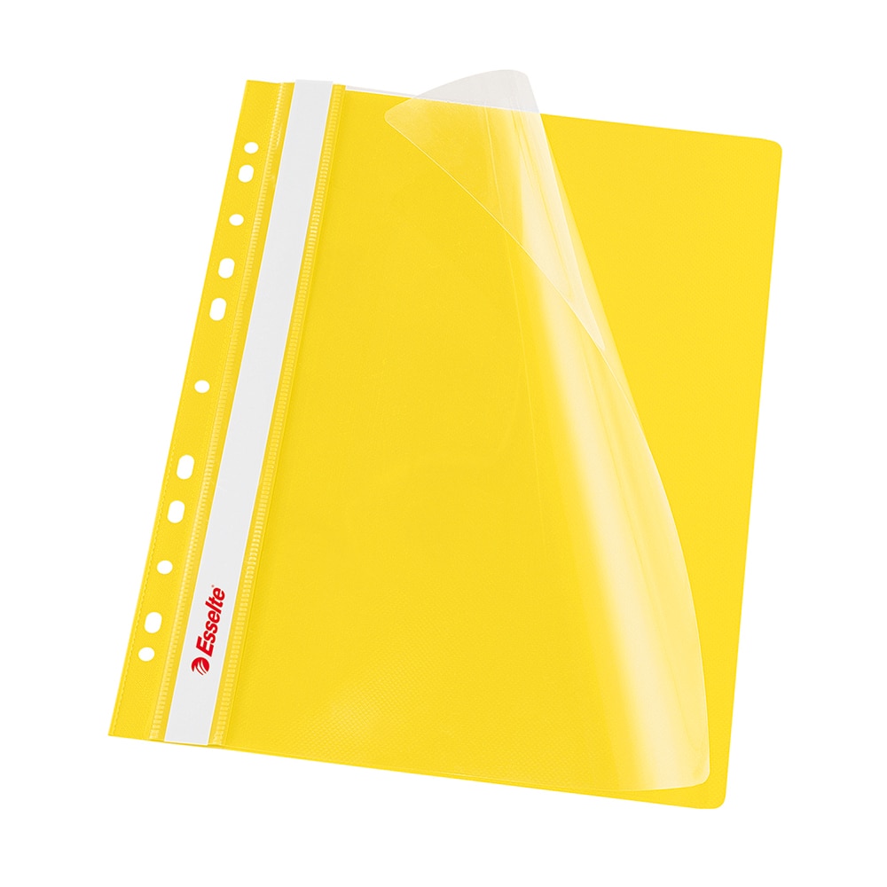 Dosar Esselte, galben, cu sina si 11 perforatii, A4, plastic, 10buc/set