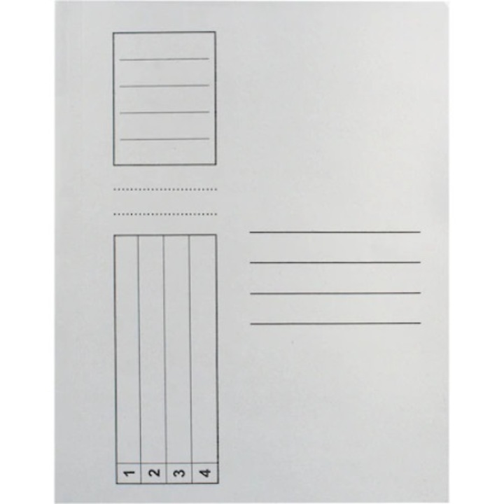 Set 10 bucati Dosar Standard A4, alb, plic, A4, carton