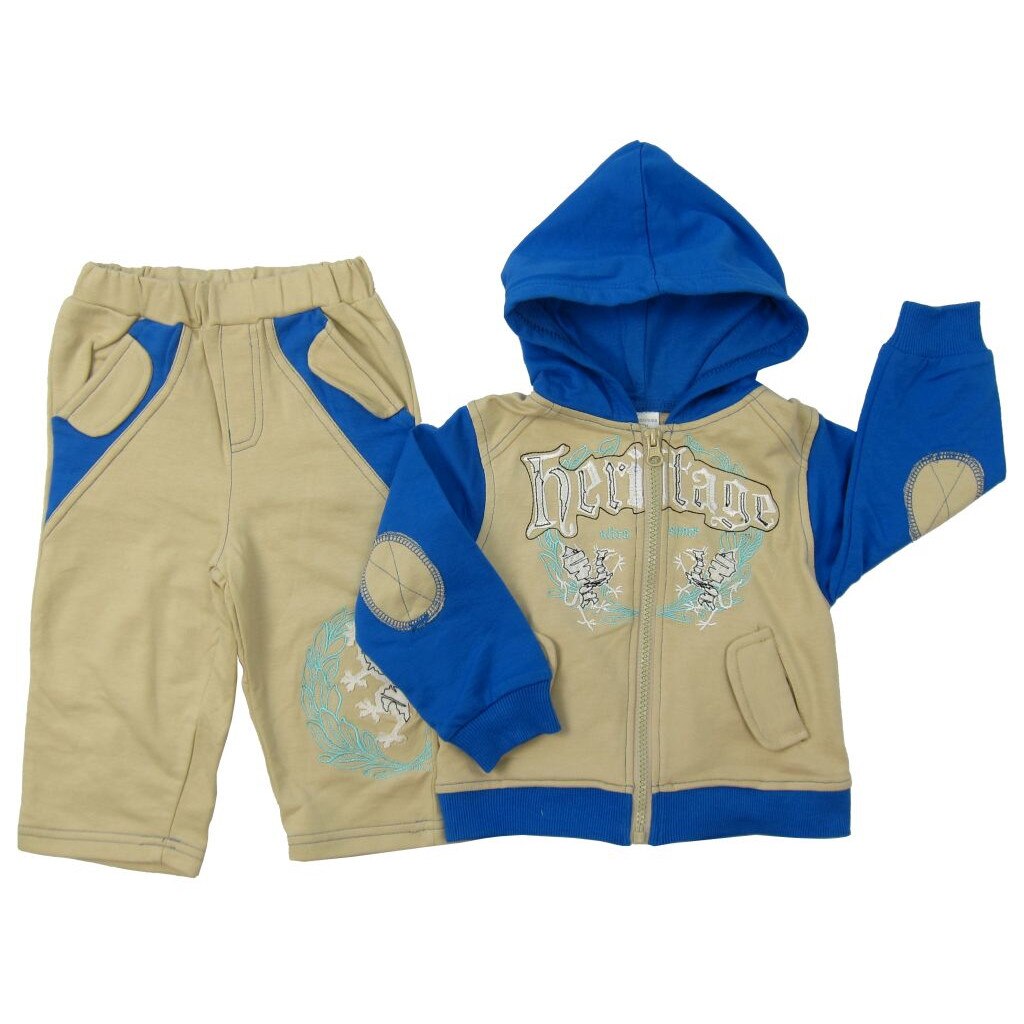 Set 2 piese trening baieti, Primii Pasi, S24311, bleu, 6-12luni