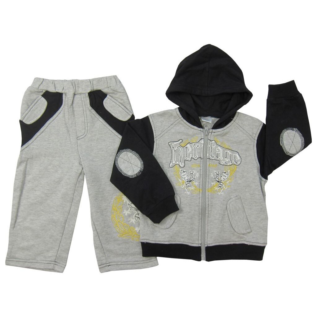 Set 2 piese trening baieti, Primii Pasi, S24311, negru, 12-18luni