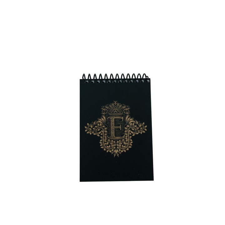 Agenda din lemn gravat cu litera E, A6