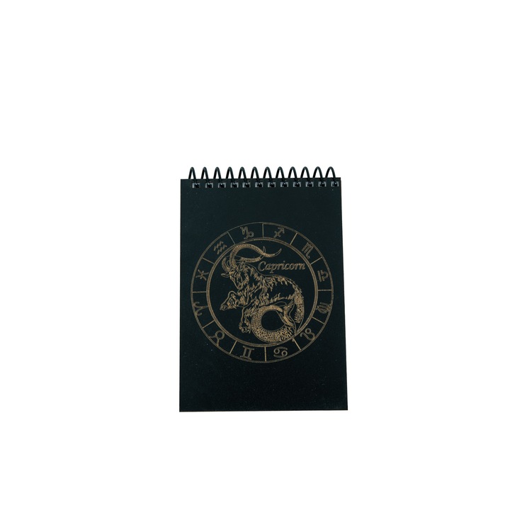 Agenda din lemn gravat cu zodia capricorn, A6