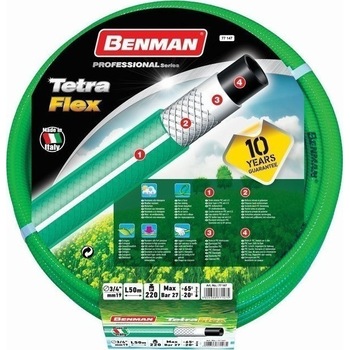 Furtun apa gradina profesional, 50 m, 1/2, anti nod, protectie UV, protectie inghet, 4 straturi, Tetra Flex, Benman Furtun apa gradina profesional, 50 m, 1/2, anti nod, protectie UV, protectie inghet, 4 straturi, Tetra Flex, Benman