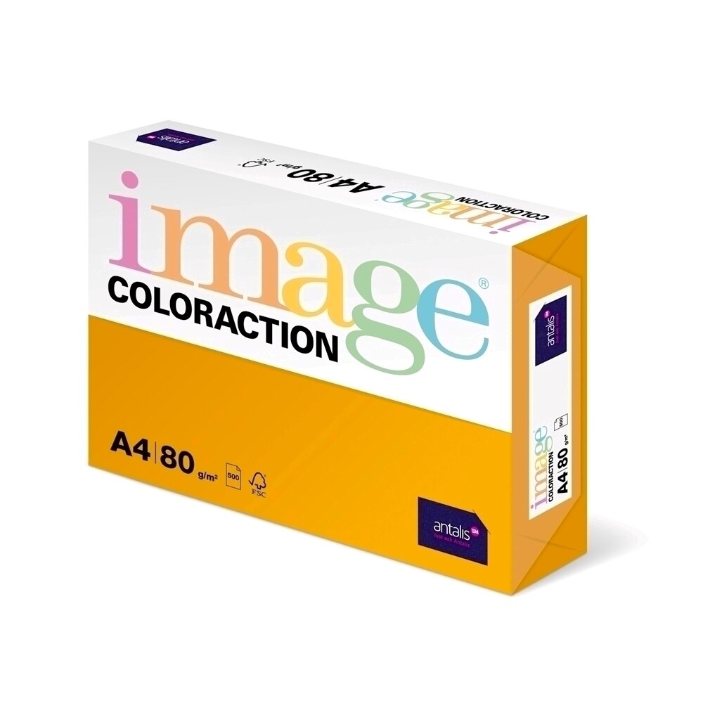 Hartie color A4, Coloraction, portocaliu, 500 coli/top, 80 g