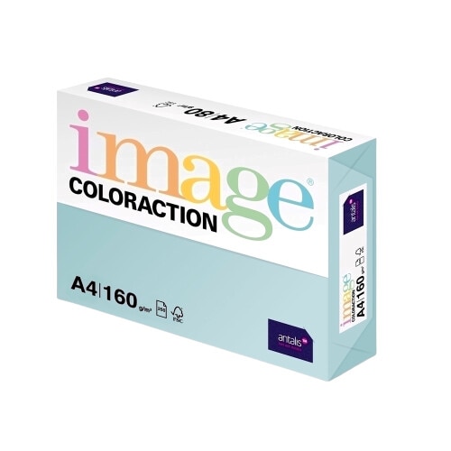 Carton color A4, Coloraction, bleu pal, 250 coli/top,160 g