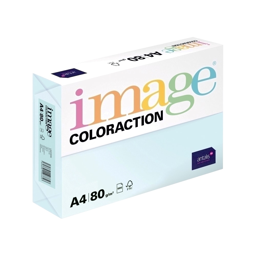 Hartie color A4, Coloraction, bleu pal, 500 coli, 80 g