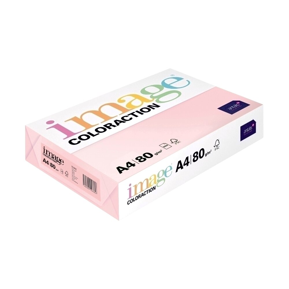 Hartie color A4, Coloraction, roz, 500 coli, 80 g