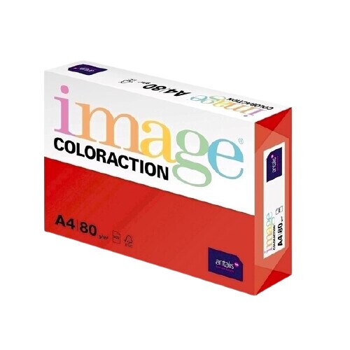 Hartie color A4, Coloraction, rosu, 500 coli/top, 80 g