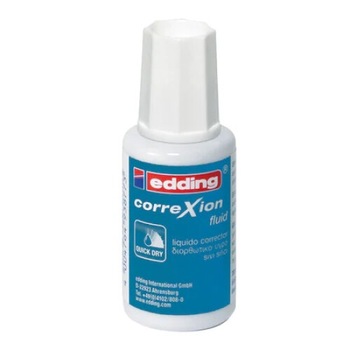 Fluid corector Edding 20ml, pe baza de apa, aplicator cu pensula Fluid corector Edding 20ml, pe baza de apa, aplicator cu pensula
