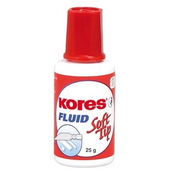 Fluid corector Kores 20ml, pe baza de solvent, aplicator cu burete Fluid corector Kores 20ml, pe baza de solvent, aplicator cu burete